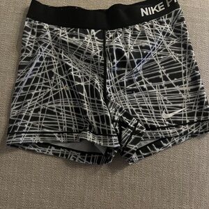 Nike Pro Black and White Athletic Shorts
